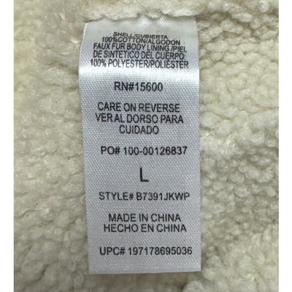 NWT Democracy Large Ombre Denim Faux Fur Lining Button Up Vest W Front Pockets - Picture 7 of 8